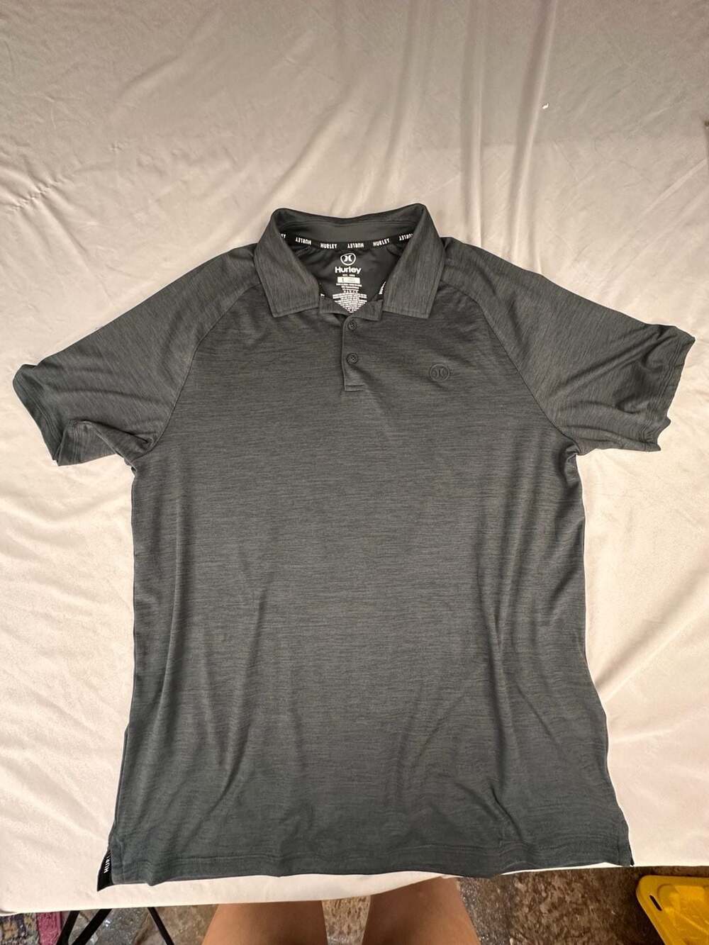 Hurley Performance Polo Shirt Size L Gray Short Sleeve Athletic